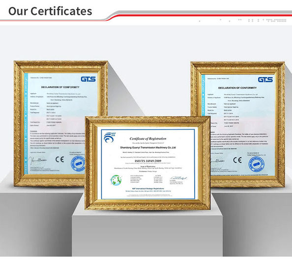 China Guanyi Transmission Machinery Co., Ltd. certification